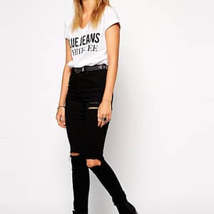 Black with Thigh Rip and Busted Knees