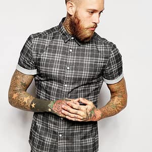 image1xxl-74.jpg Skinny Check Shirt with Short Sleeves