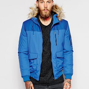 image1xxl-82.jpg Parka Jacket With Contrast Yoke In Blue