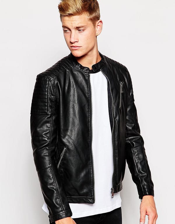 Faux Leather Zip Jacket