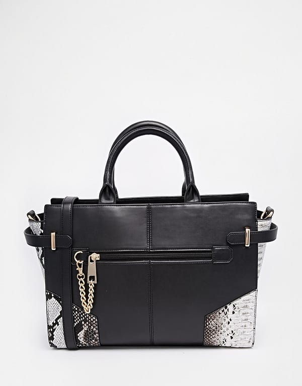 Winged Handheld Bag With Chain Zip