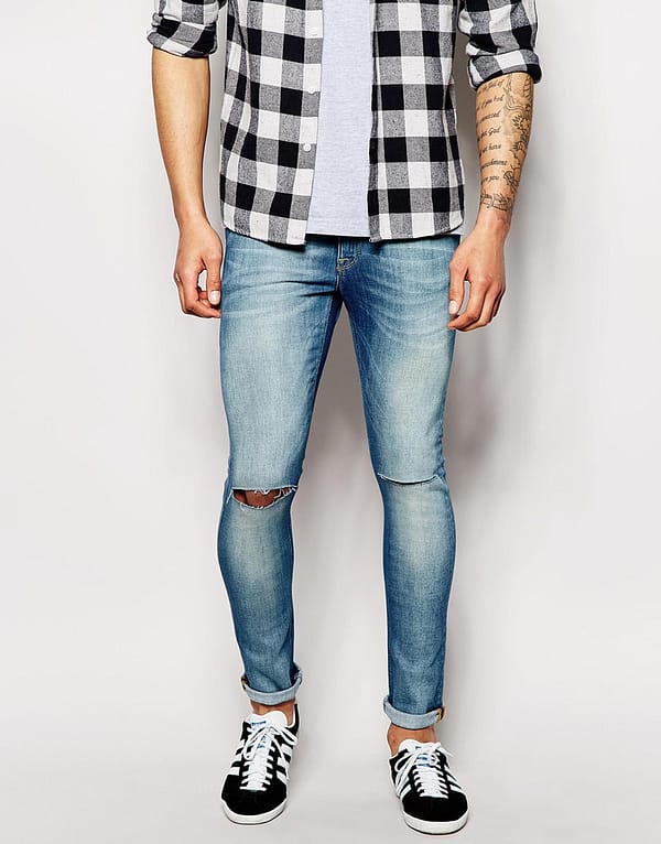 Extreme Super Skinny Jeans With Knee Rips