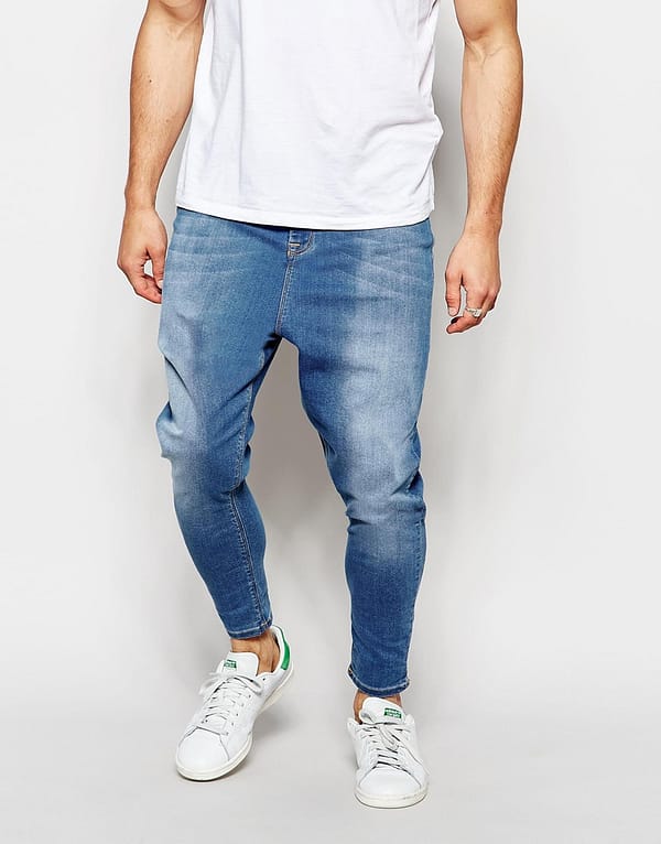 Spray On Drop Crotch Jeans