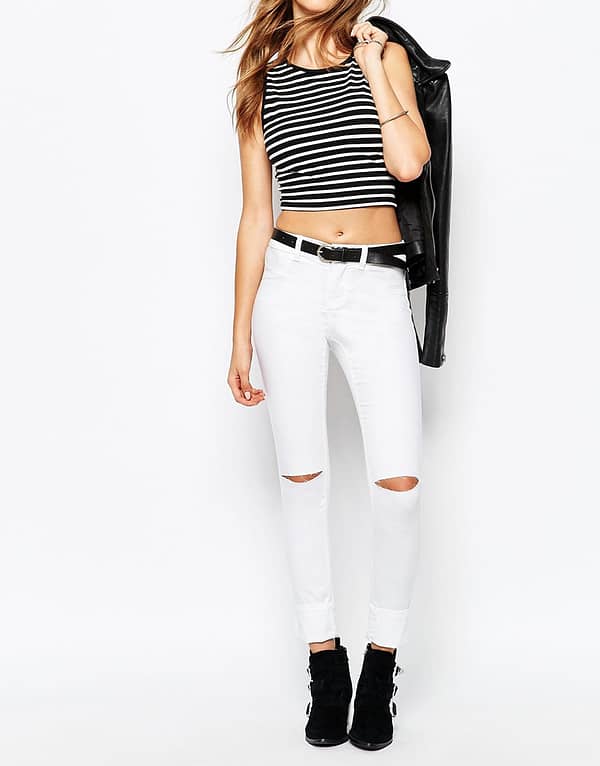 Skinny Jeans With Ripped Knees