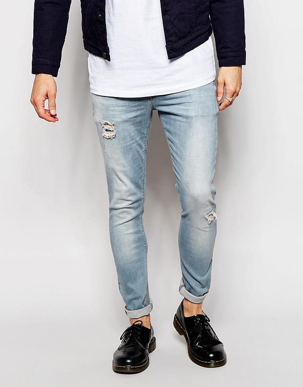 Super Skinny Jeans With Abrasions