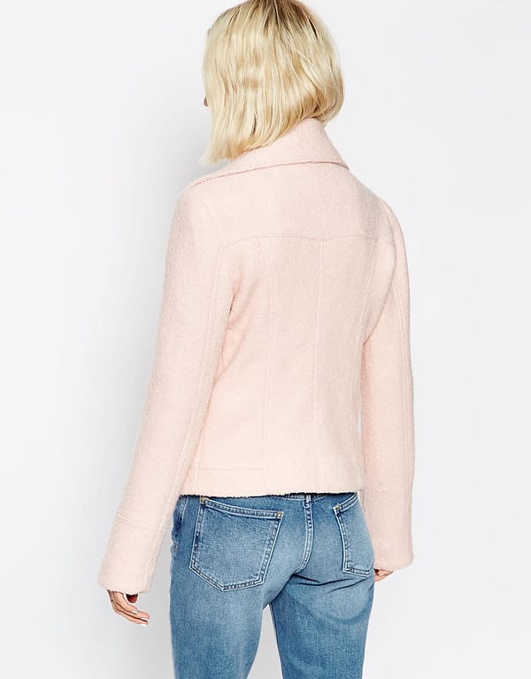 Biker Jacket in Wool with Zip Detail - Image 2