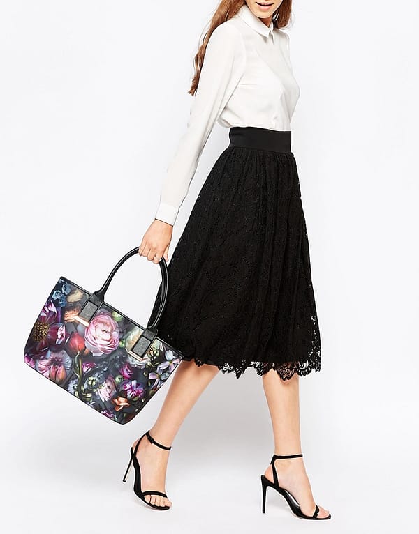 Shadow Floral Print Shopper Bag - Image 2