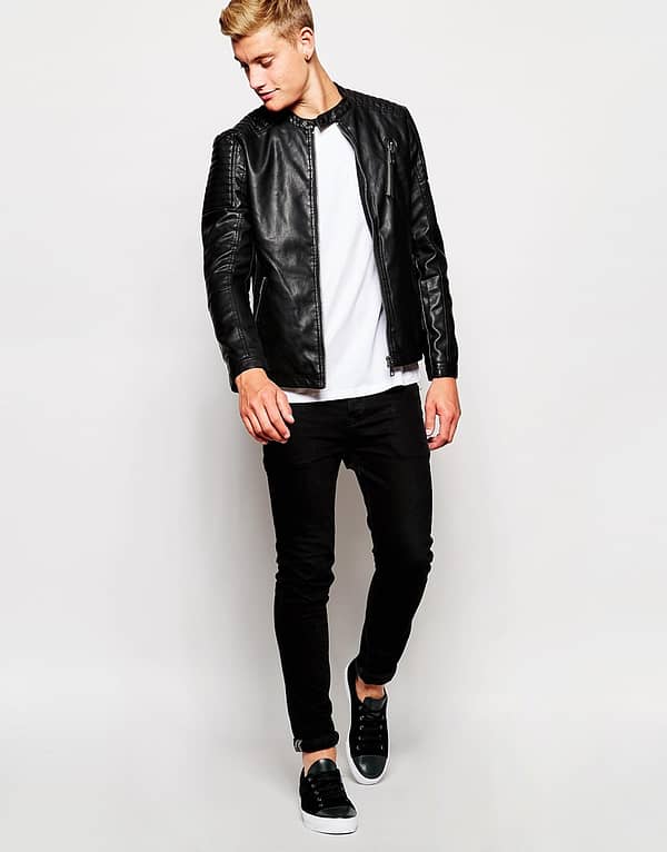 Faux Leather Zip Jacket - Image 2