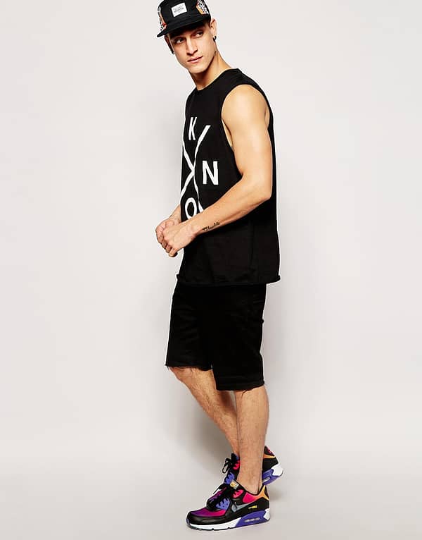 Longline Sleeveless T-Shirt With Dropped Armhole And Print - Image 2