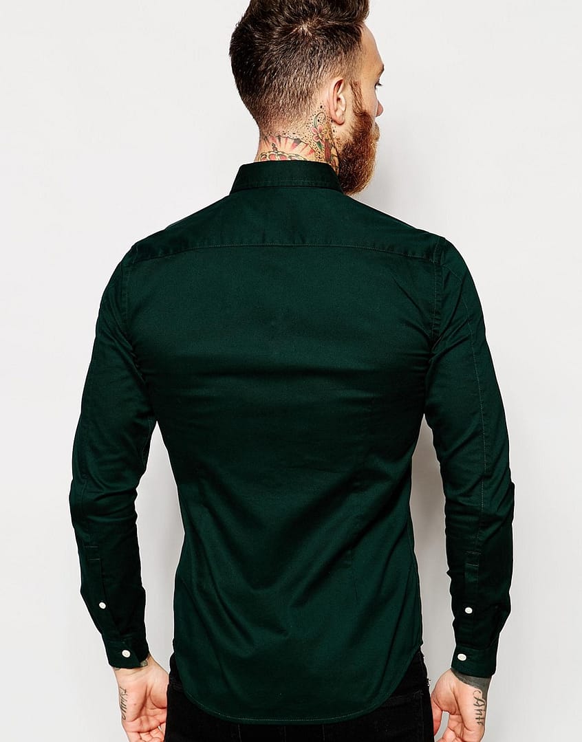 Skinny Shirt in Twill with Long Sleeves - Image 3