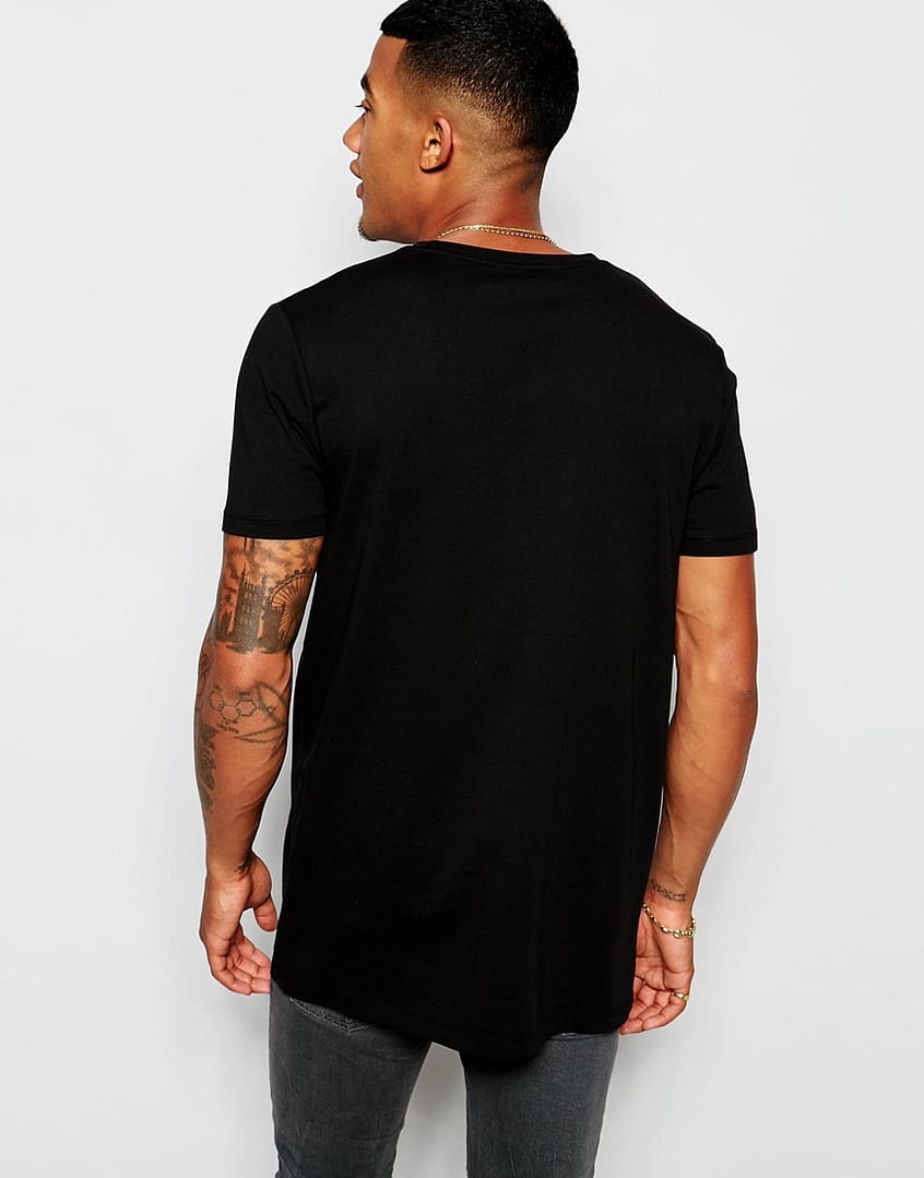 Longline T-Shirt With Aztec Yoke Print In Relaxed Skater Fit - Image 3