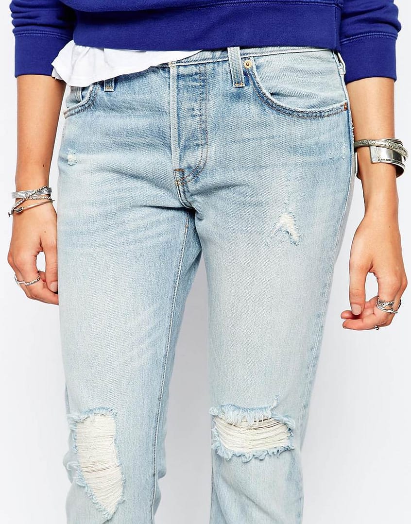 Customised Vintage Fit Ripped Jeans - Image 2