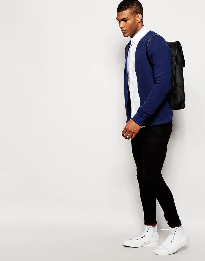 Textured Ribbed Bomber Jacket - Image 2